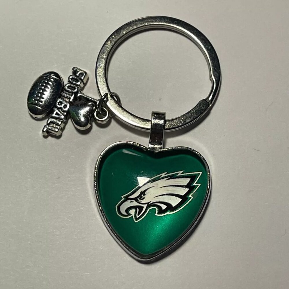 PHILADELPHIA EAGLES I Love Football Keychain NEW